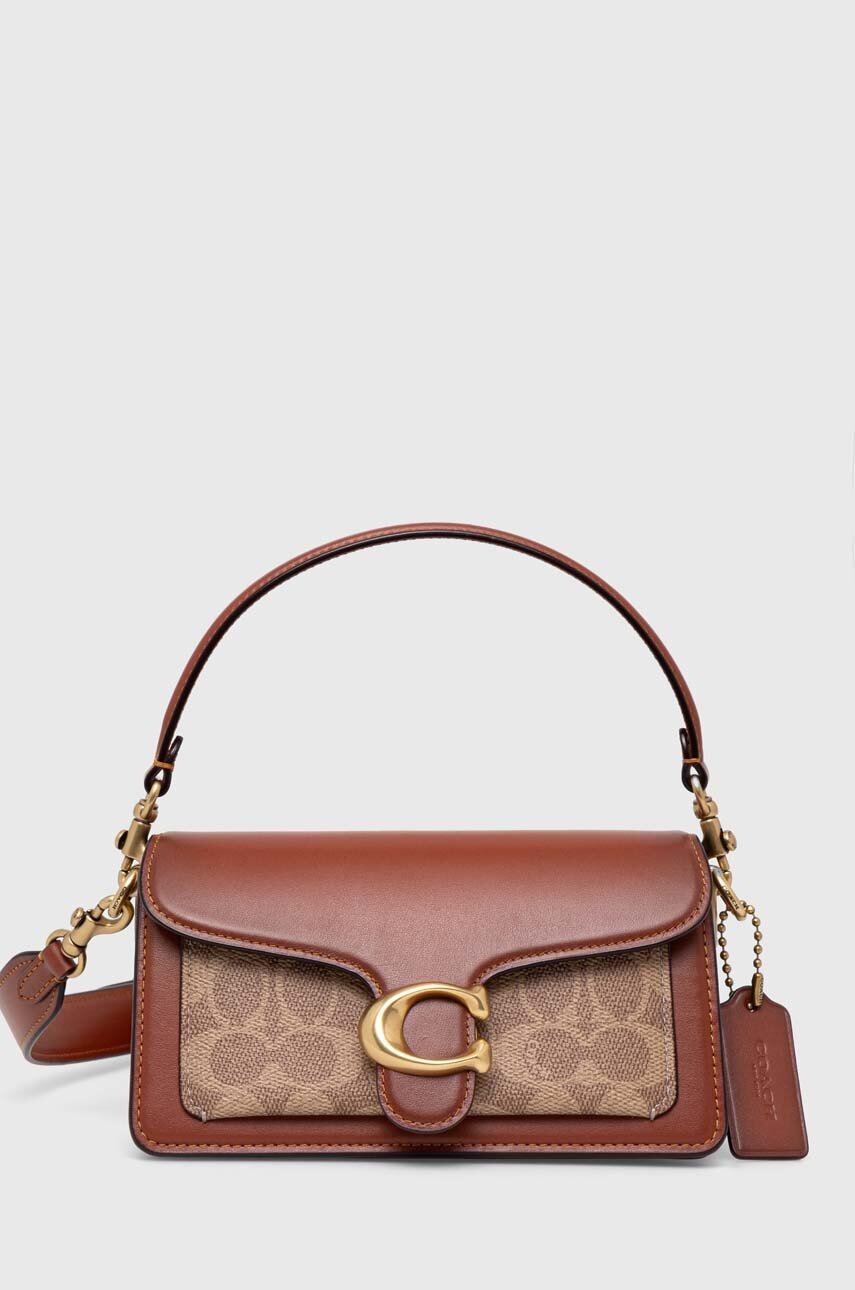 Кожаная сумочка Coach Tabby Shoulder Bag 20 цвет коричневый